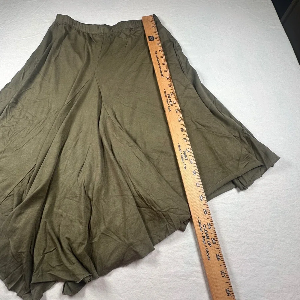 LAmade Olive Green Handkerchief Hem Midi Skirt Women's Medium Micromodal USA NWT